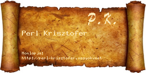 Perl Krisztofer névjegykártya